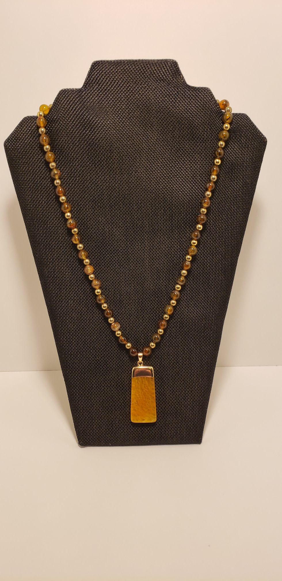 Amber and Dragons Agate Necklaces