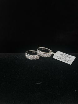 10k white gold huggie earrings