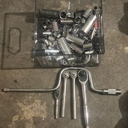 Socket & Ratchet Tool Lot - Mixed Brands - SAE & Metric - Used