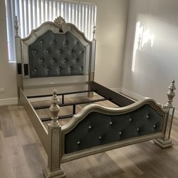Diamond Tufted Queen Size Bed Frame