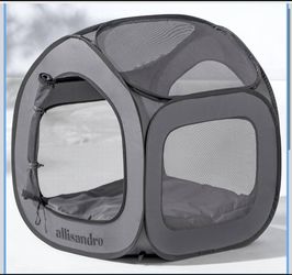 Lightweight Dog Crate, Foldable Pop-Up Kennel Travel Dog House 26" L x 26" W x 28.5" H, Light Grey