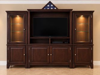 Dark Wood Entertainment Center TV Unit