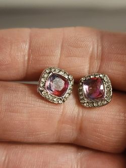Pink Stoned Earrings 