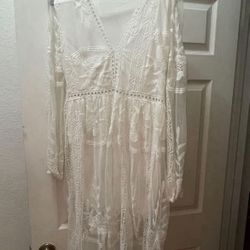 White Dress For Beach Or Maternity 