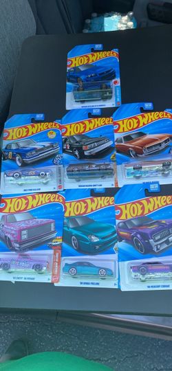 7 car Hot Wheels lot GTR skyline pink widow 83 Silverado teal Honda prelude and more