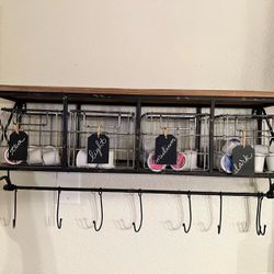 Tiered industrial wall shelf