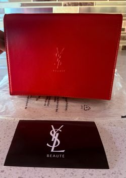 New, YSL Yves Saint Laurent Beauty Makeup Cosmetic Bag, Burgundy Color