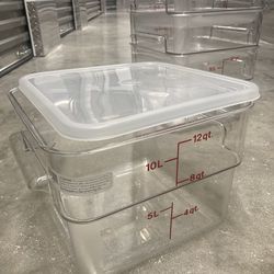 12 quart clear square polycarbonate food storage containers