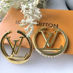 Hoop Earrings With Pearls 5cm