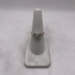 14kt Dual-Tone Gold Diamond Engagement Style Ring 