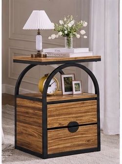 Likemet brand :end table or nightstand with two drawers  Brand new in box - Assembly is required  cash only  Pickup only (Anaheim)