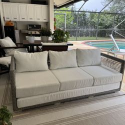 Outdoor Patio Wicker Rattan Sofa