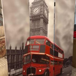 Canvas Wall Divider – Paris & London Themed (71” Tall)
