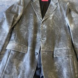 Hugo Boss Leather Gray Jacket 