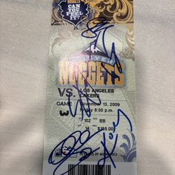 Kobe Bryant Autographed Ticket Stub (11/13/2009 Lakers vs Nuggets) + Derek Fisher & Others