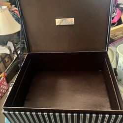 Jewelry Box Navy Blue And White Stripe