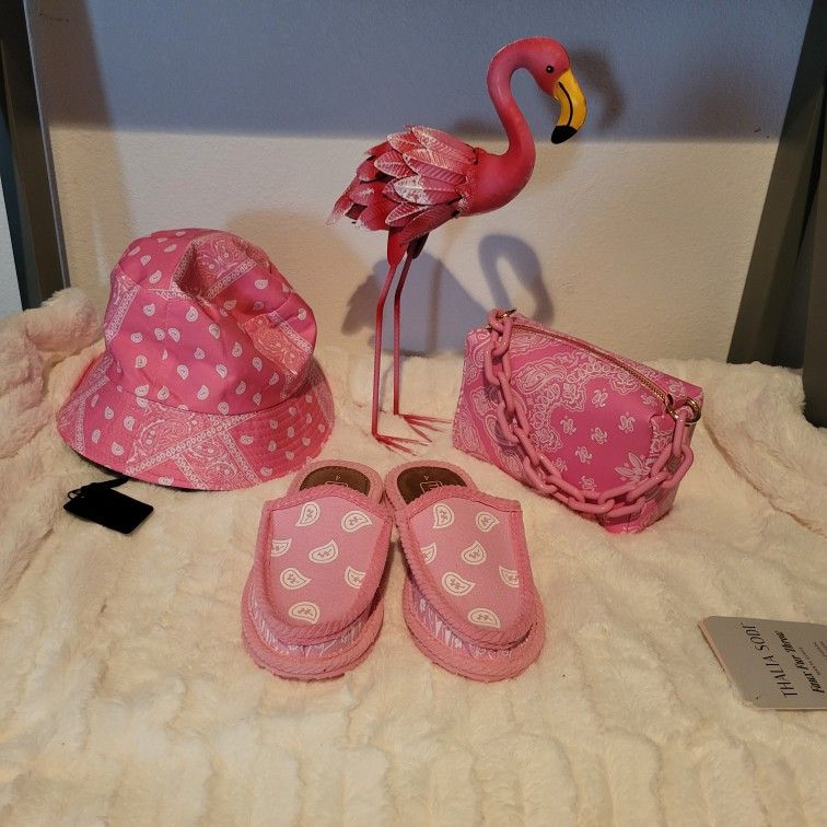 Pink Bandana Purse Slipper Bunk Hat