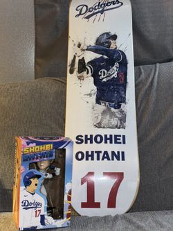 SHOHEI OHTANI BOBBLEHEAD AND SKATEBOARD