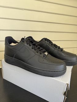 Black Nike Air Force 1 '07 Men's Shoes Low Triple Black leather dunk sneakers 11.5 and 13
