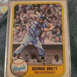 91 Fleer George Brett, Autographed Card.