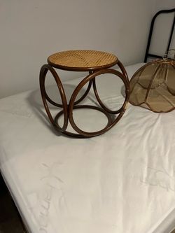 Bamboo and cane table/stool
