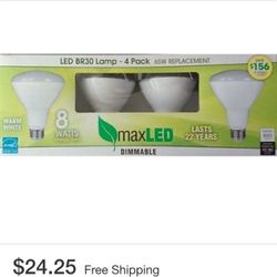 (2) 4 packs of LED dimmable flood lamps