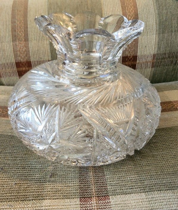 Antique American Brilliant Period Cut Glass Flower Vase