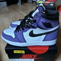 Air Jordan 1 Custom Suede “Court Purple” - Size 10