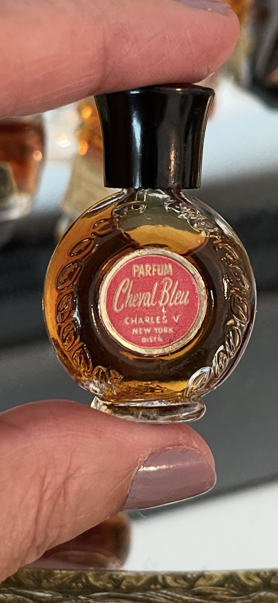Vintage Antique Miniature 1979’s CHEVALIER BLEU Parfum by Charles V. Parfumerie Rare Collectable