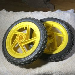 NEW 12” Flat Free Lawn Mower wheels Set