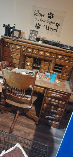 Antique Roll Top Mail Desk