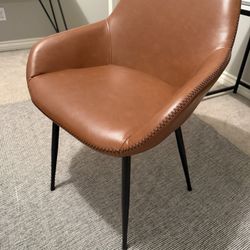 BROWN LEATHER DESK CHAIR