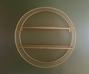 Round Gold Metal Wall Mount Shelf