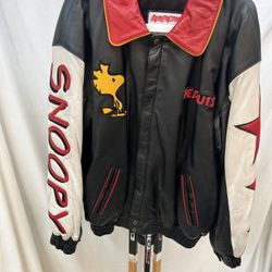 VINTAGE 90s SNOOPY DOGG PEANUTS LEATHER CARTOON COMIC