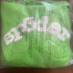 Green Large Sp5der Hoodie