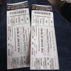 The sound of music tickets 2 possibly 4  date 4  Sunday may 10 at 630 pm