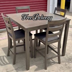 Dining Set Table and 4 Chairs Gray Counter Hight See photos and details