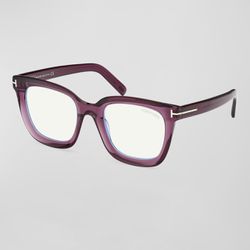Tom Ford - Violet Blue Blocking Square Acetate Optical Glasses
