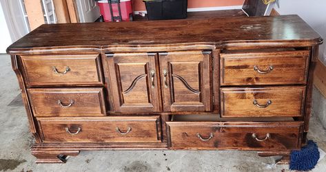 Large Vintage Mediterranean Triple Dresser – Solid Wood -