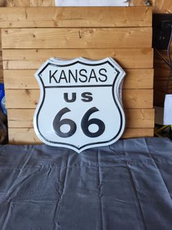 Kansas Route 66 Steel Embossed Sign