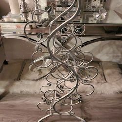 Metal Wine Rack (White And Silver) 