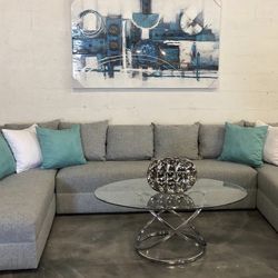 Light Grey Sectional Sofa - 3 Piece Sectional - Muebles Nuevos 