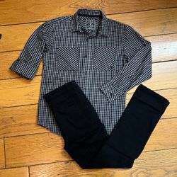 Boys size 14 casual dress shirt & pants outfit