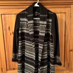 Long Open Front Cardigan Sweater 