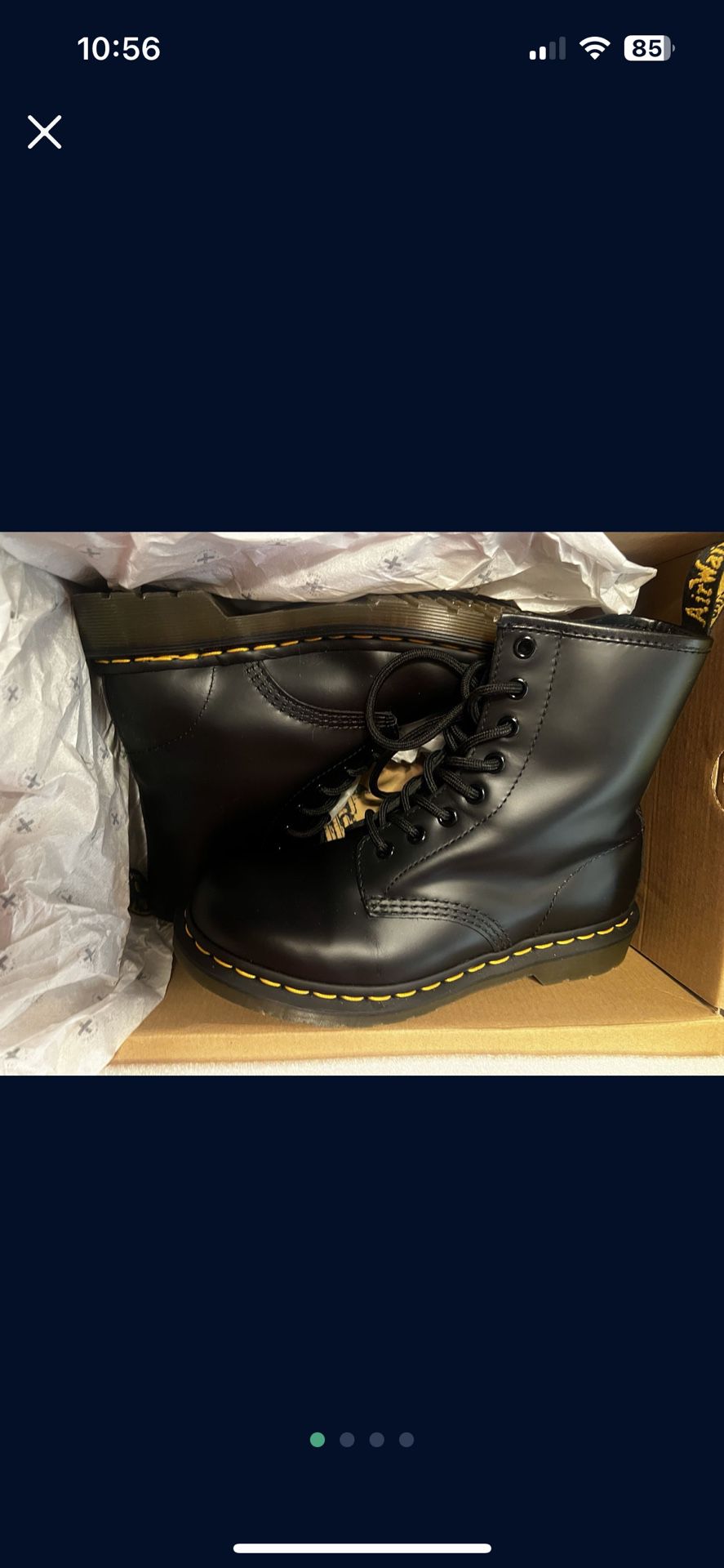 Brand New Doc Martens Dr. Martens 1460 Womens Black Smooth Leather Boots  Womens Size 6 Men’s 5 NWT In Box 