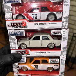 (3) JDM TUNERS METAL DIE CAST 1:32 1973 Daysun 510 Widebody