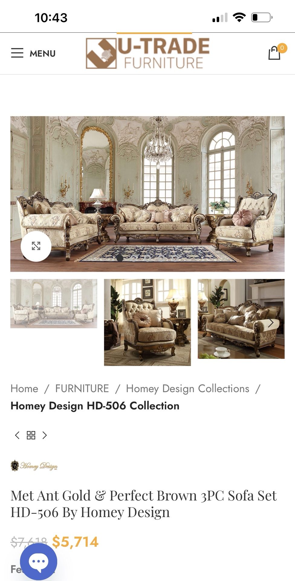 3PC Sofa Set HD-506 By Homey Design