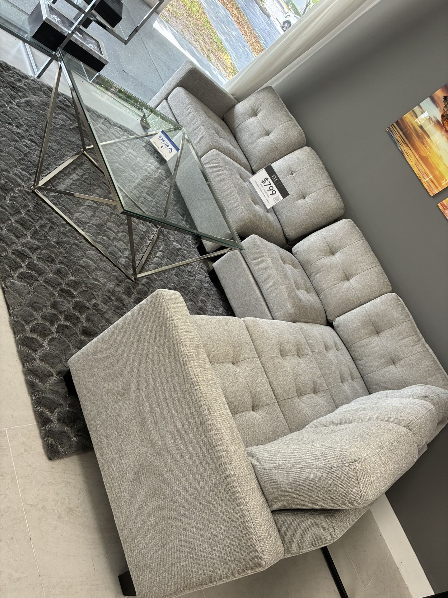 New Sectional Cream Light Grey Or Dark Grey