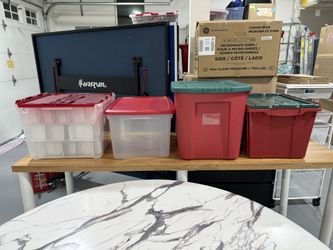 Four Christmas/Plastic Storage Boxes