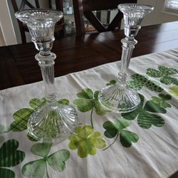 Towle Crystal Candlesticks 10" - Set Of 2